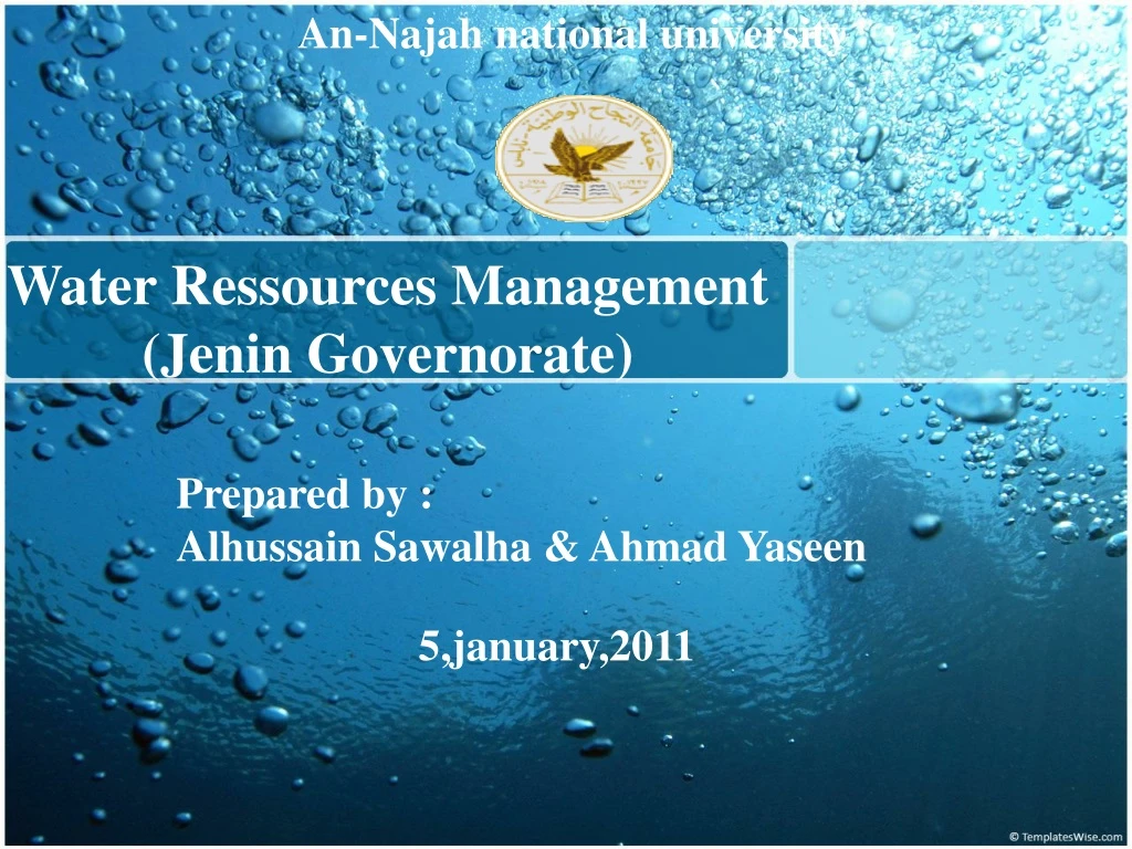 water ressources management jenin governorate