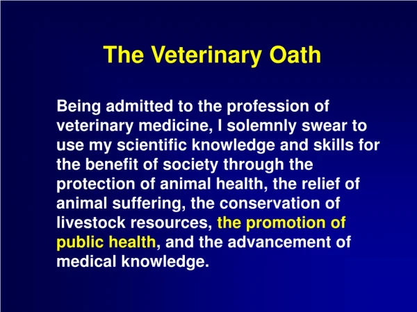 The Veterinary Oath