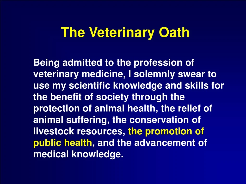 the veterinary oath