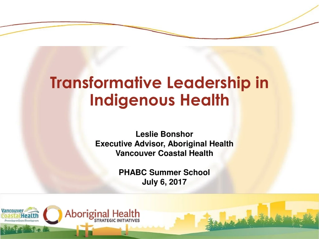 transformative leadership in indigenous health