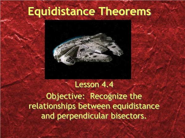 Equidistance Theorems
