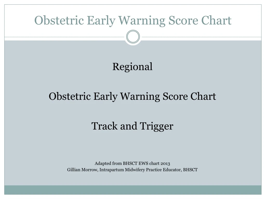 obstetric early warning score chart