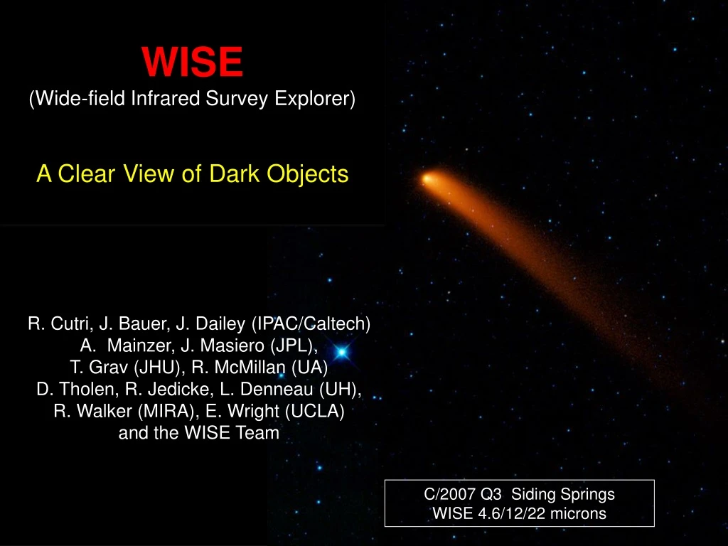 wise wide field infrared survey explorer a clear