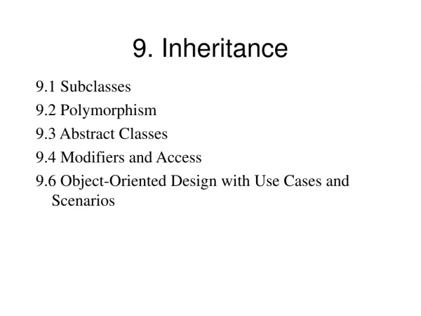 9. Inheritance