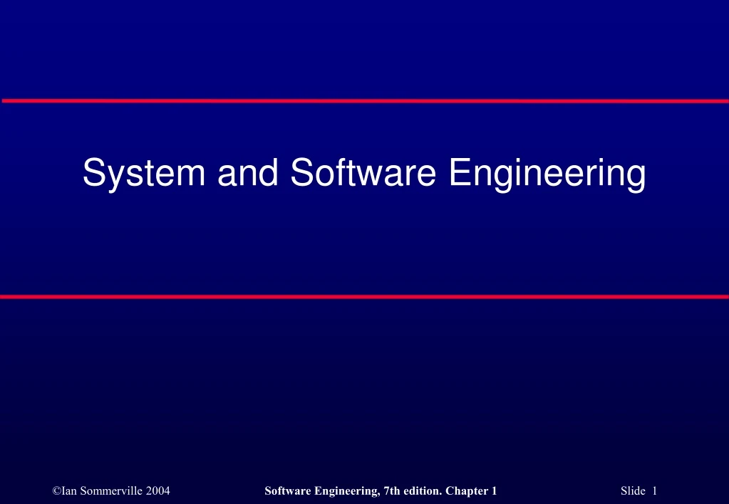 system and software engineering