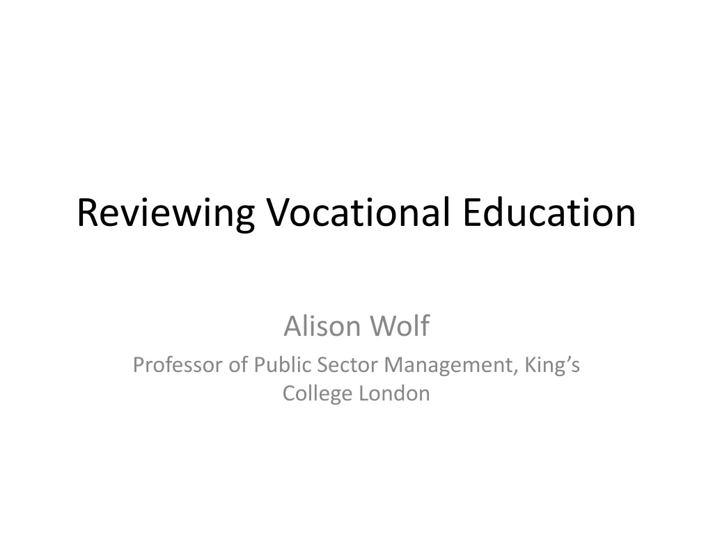 reviewing vocational education