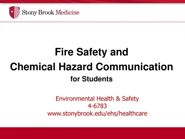 Environmental Health &amp; Safety  4-6783 stonybrook/ehs/healthcare