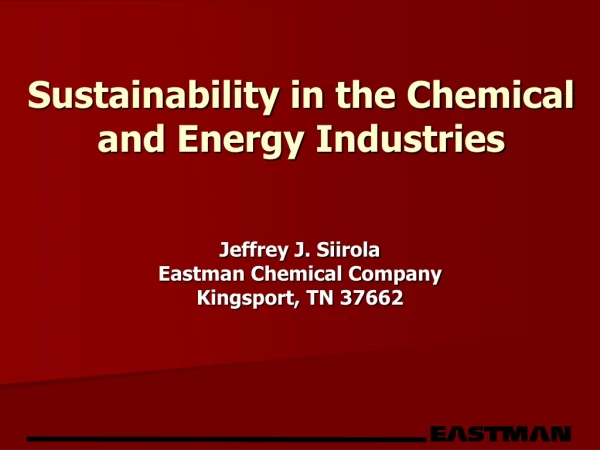 Sustainability in the Chemical and Energy Industries