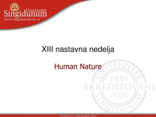 XIII  nastavna nedelja