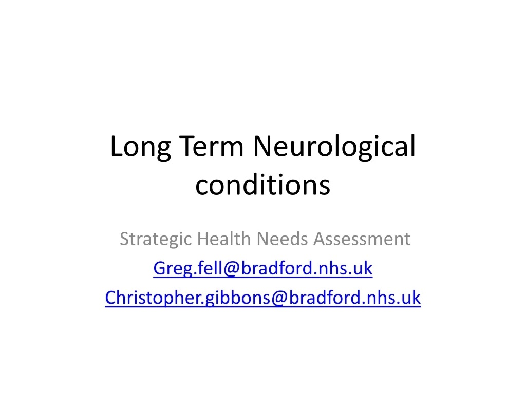 long term neurological conditions