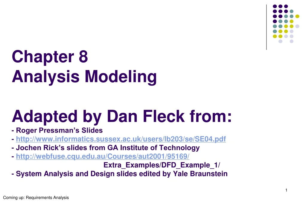 chapter 8 analysis modeling adapted by dan fleck