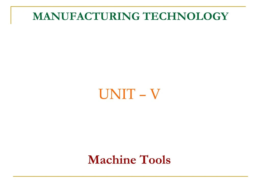 manufacturing technology
