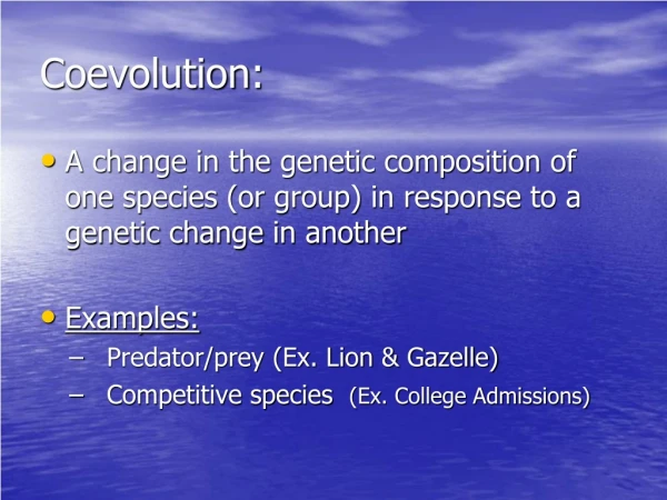 Coevolution :