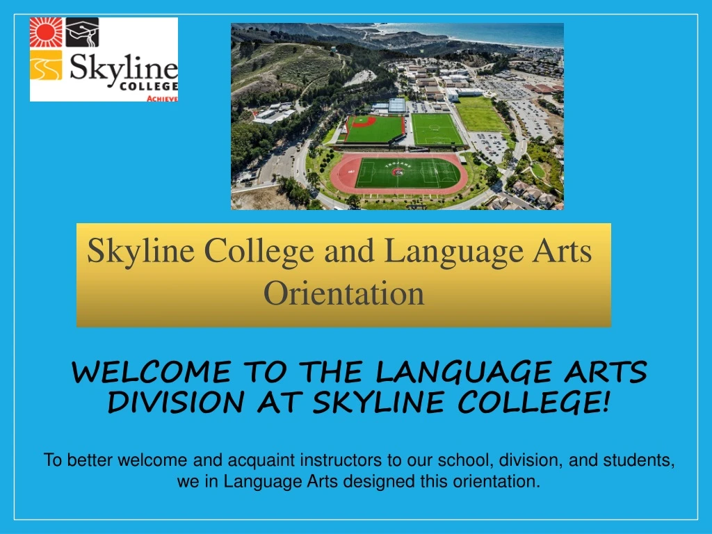 skyline college and language arts orientation