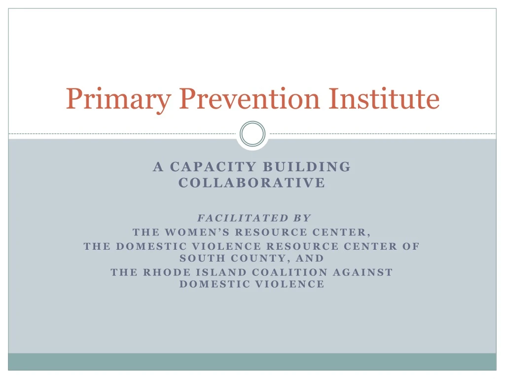 primary prevention institute