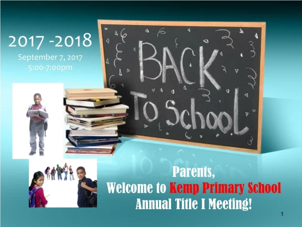 Parents,  Welcome to  Kemp Primary School Annual Title I Meeting!