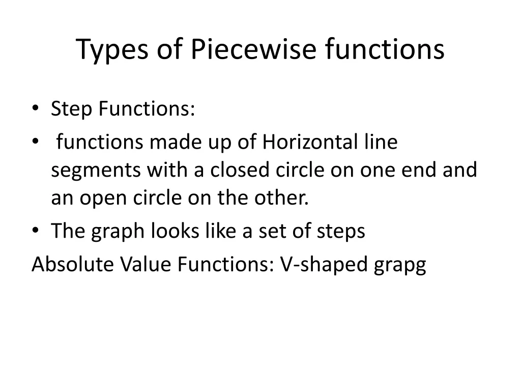 types of piecewise functions