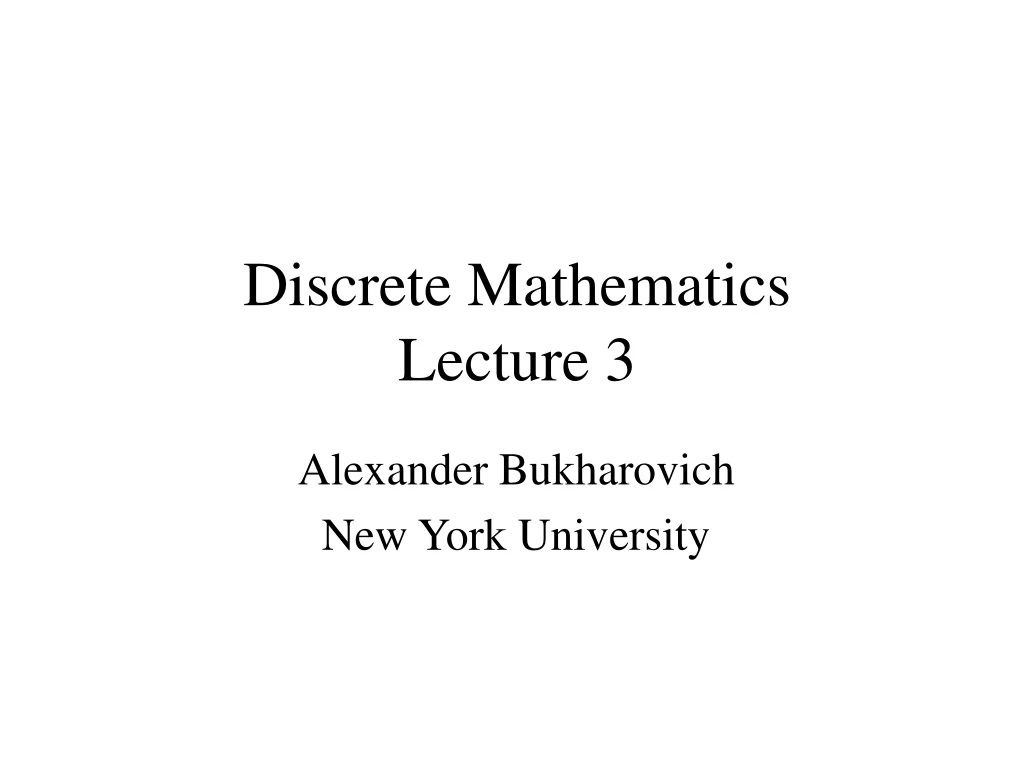 discrete mathematics lecture 3