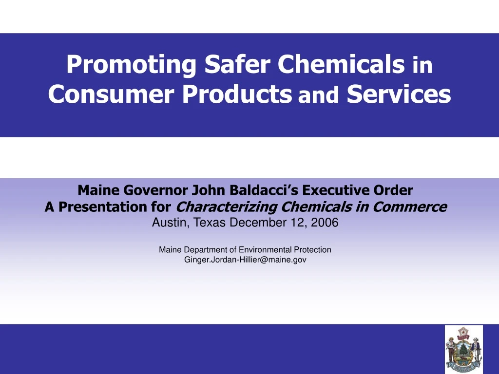 promoting safer chemicals in consumer products