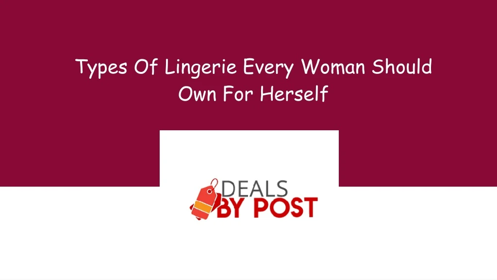 types of lingerie every woman should