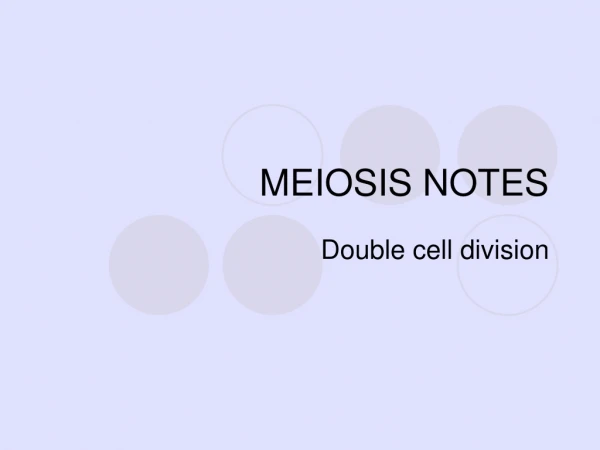 MEIOSIS NOTES