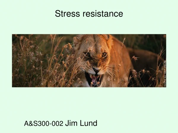 Stress resistance