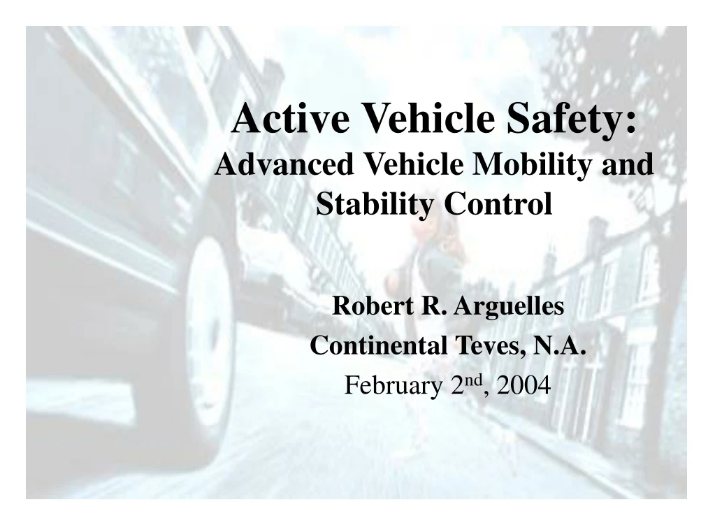 active vehicle safety advanced vehicle mobility and stability control