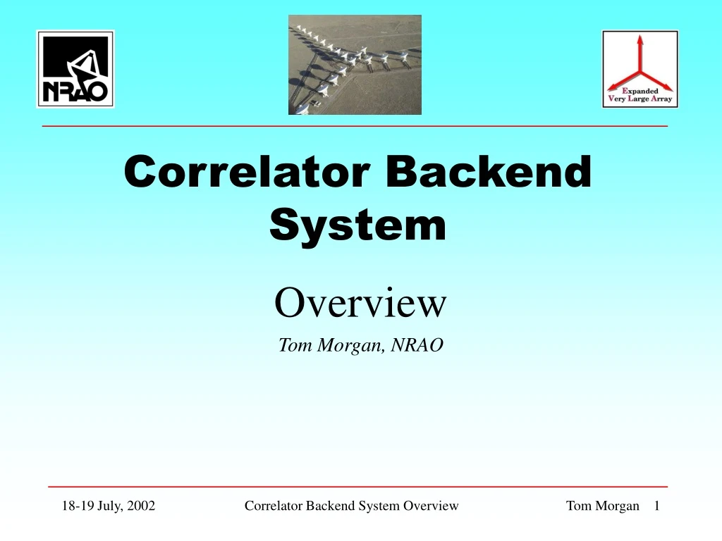 correlator backend system