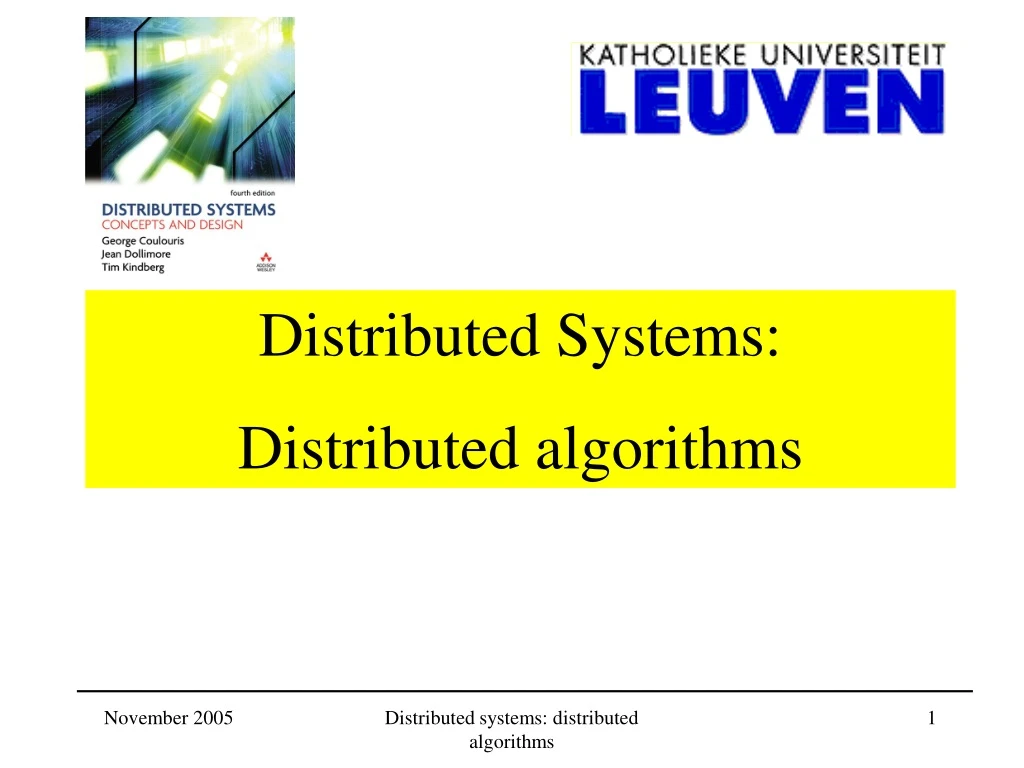 distributed systems distributed algorithms