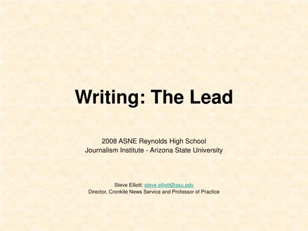 Writing: The Lead