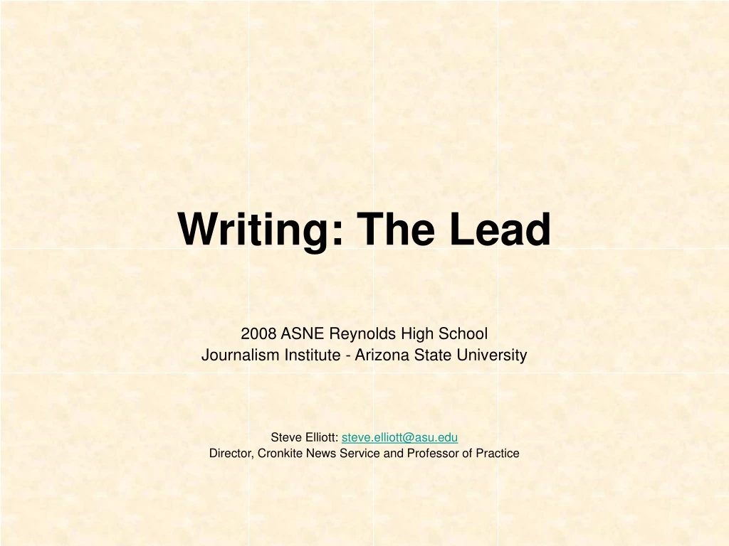 writing the lead