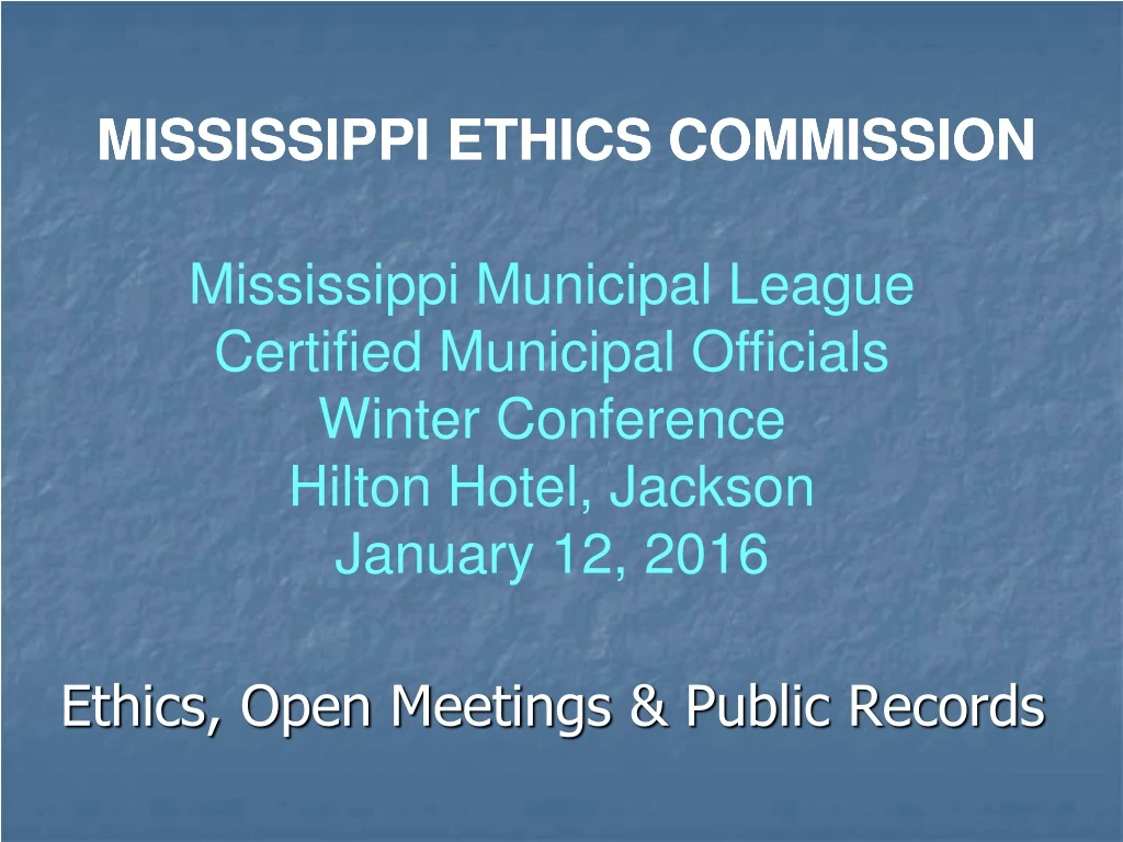 ethics open meetings public records