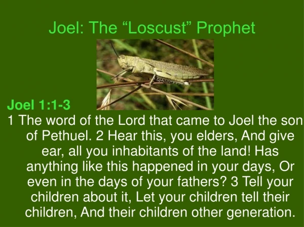 Joel: The “Loscust” Prophet