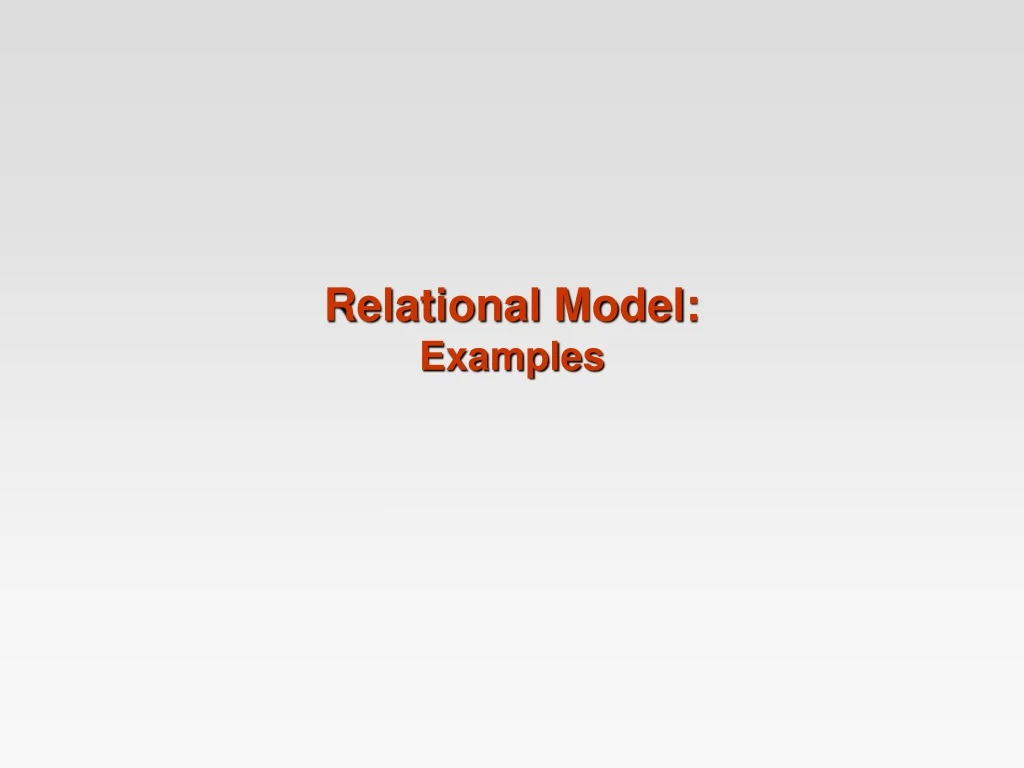 relational model examples