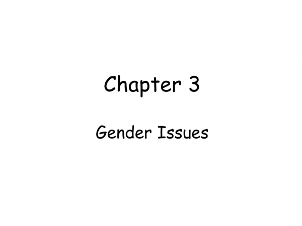 Chapter 3 Gender Issues