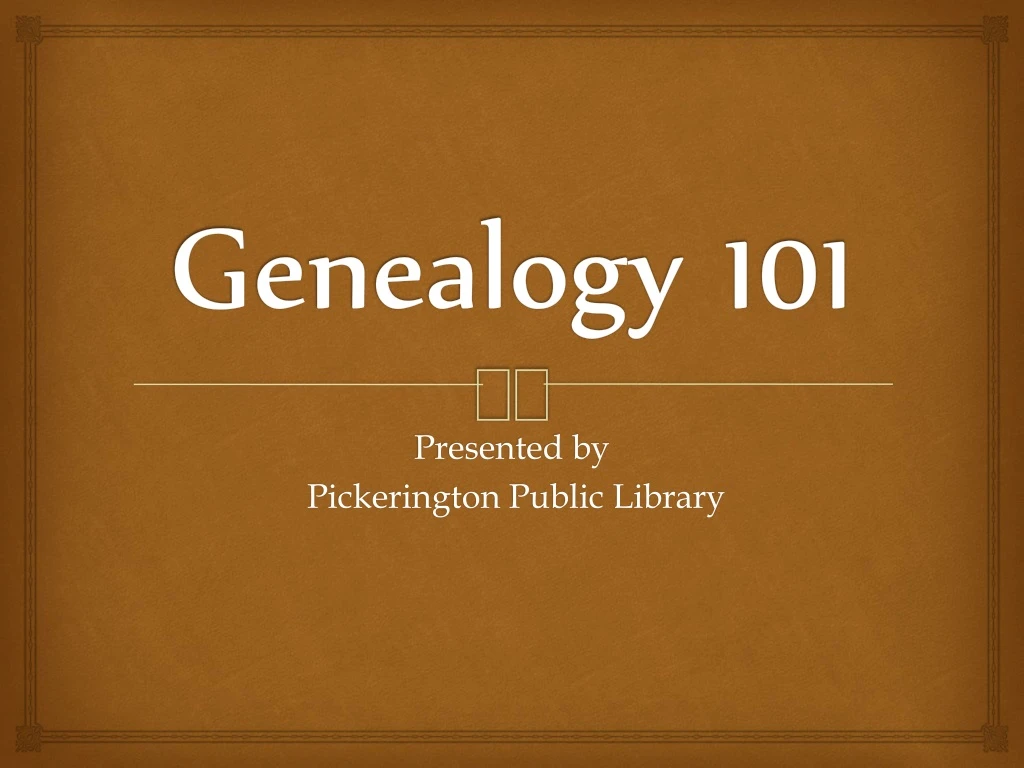 genealogy 101