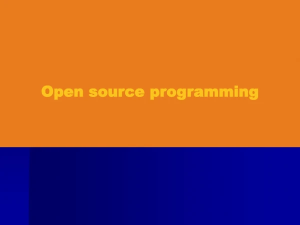 Open source programming