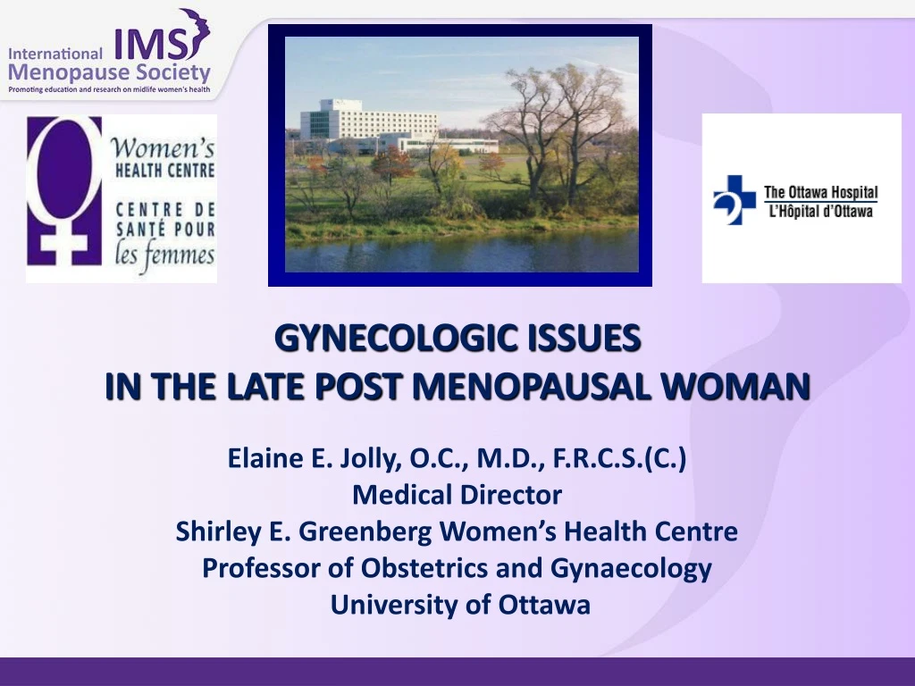 gynecologic issues in the late post menopausal
