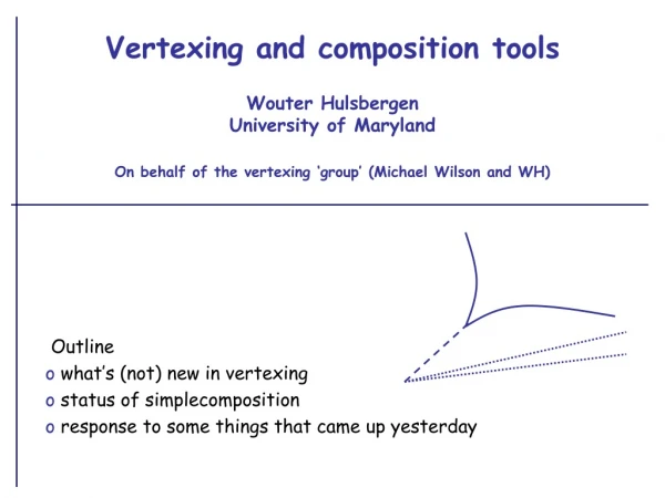 Outline  what’s (not) new in vertexing  status of simplecomposition