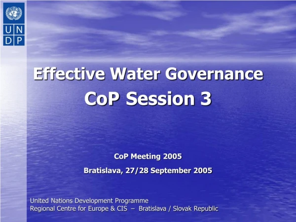 Effective Water Governance CoP Session 3