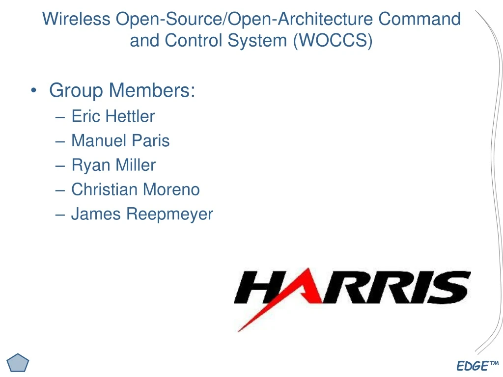 wireless open source open architecture command and control system woccs