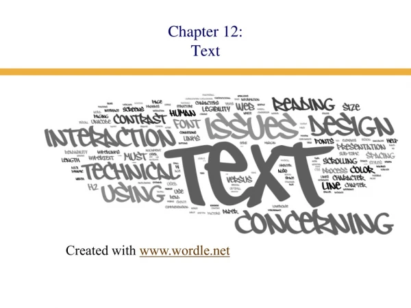 Chapter 12: Text