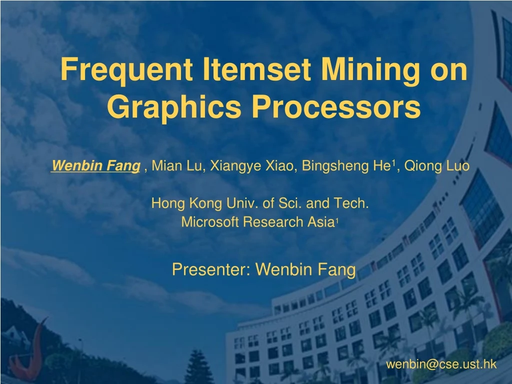 frequent itemset mining on graphics processors