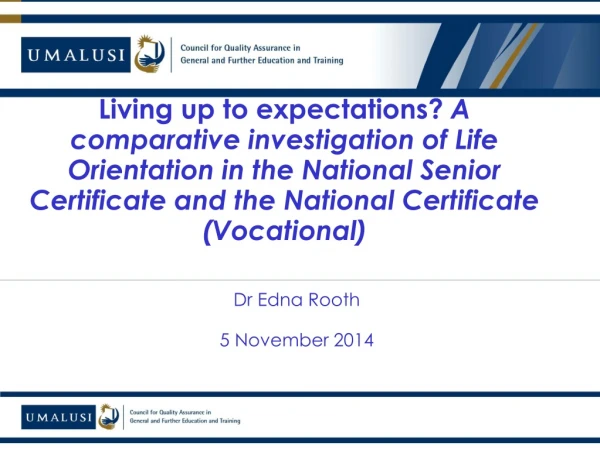 Dr Edna Rooth   5 November 2014