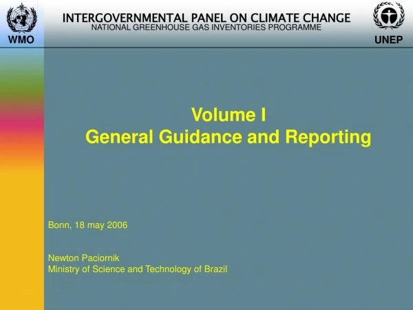 Volume I  General Guidance and Reporting