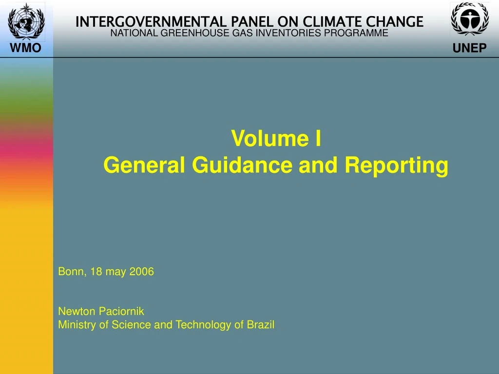 volume i general guidance and reporting