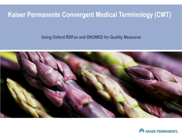 Kaiser Permanente Convergent Medical Terminology (CMT)