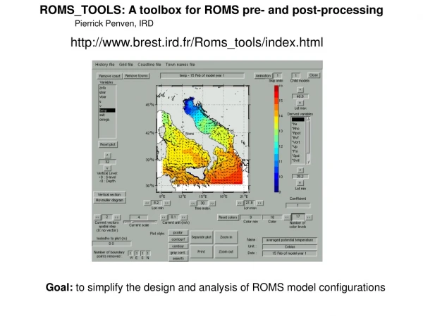 ROMS_TOOLS: A toolbox for ROMS pre- and post-processing
