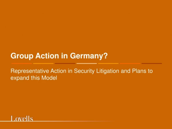 Group Action in Germany?