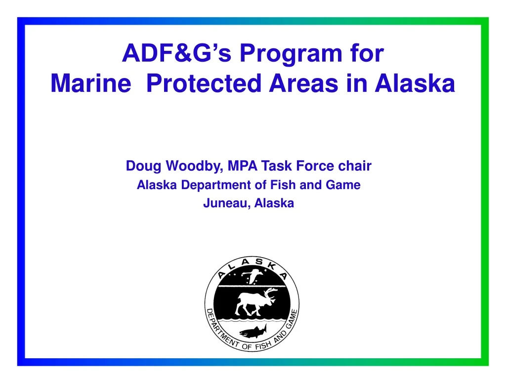 adf g s program for marine protected areas in alaska